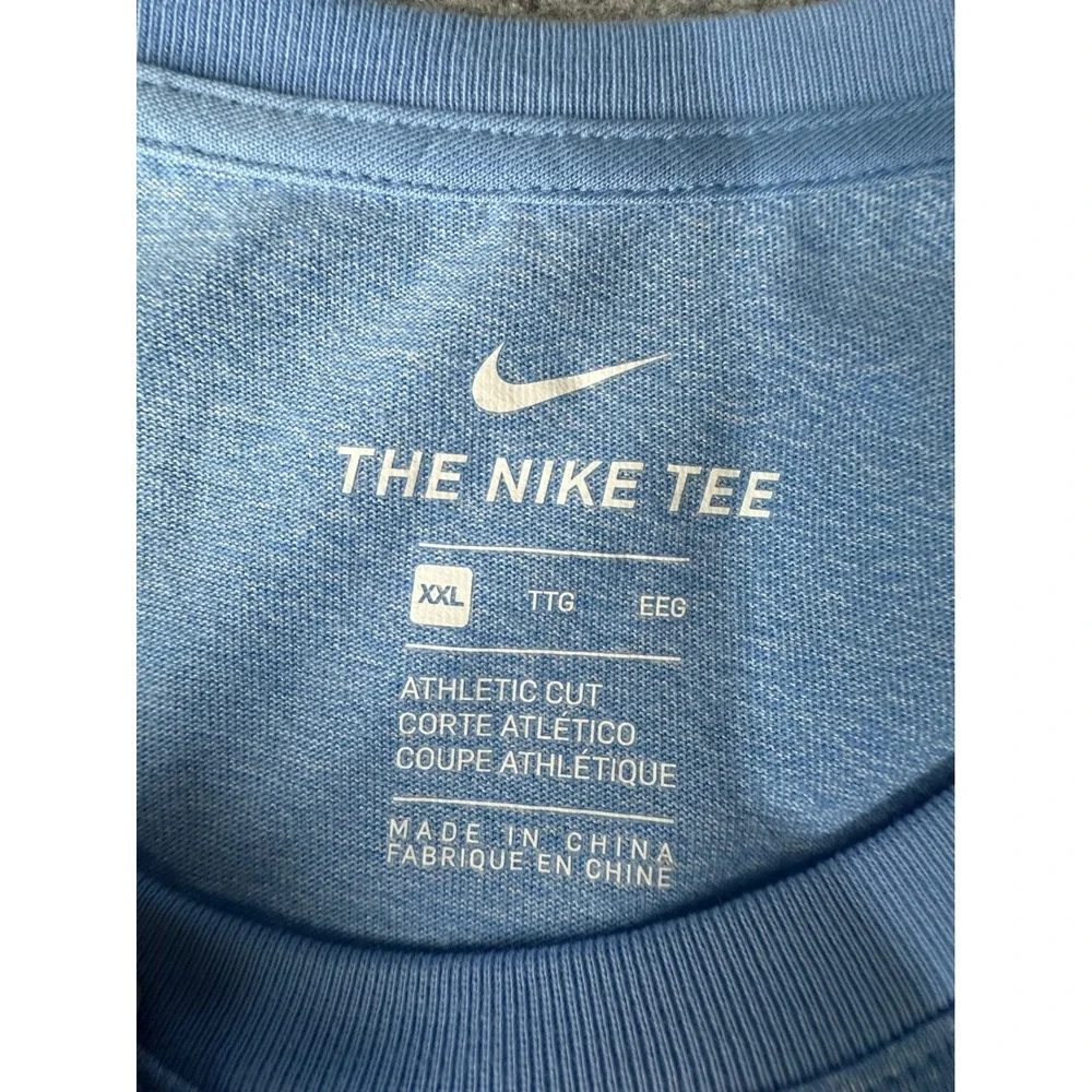 Nike UNC Tar Heels Mens XXL Blue Carolina Athletic Cut T-Shirt FA180104NIG